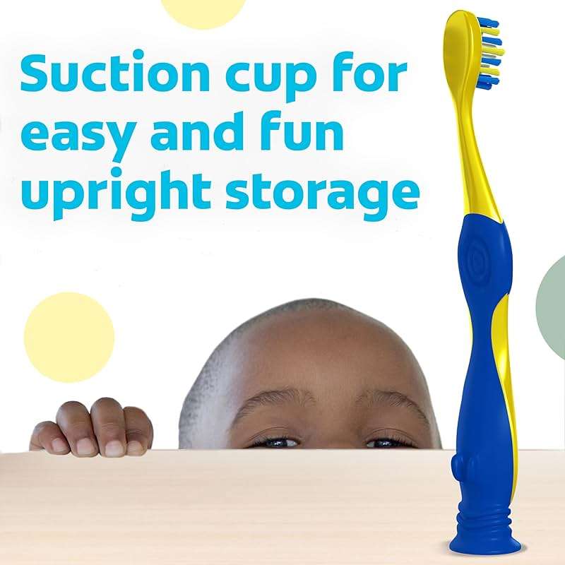 Colgate Bluey Extra Soft Toothbrush for Kids, Kids Toothbrush Pack with Built in Suction Cup Toothbrush Holder, Designed for Children Ages 2 and Up, Extra Soft Bristles, 2 Pack - Image 3