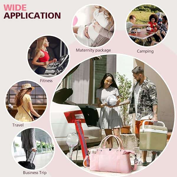 TOPBAG Travel Duffle Bag, Waterproof Weekender Carry On Tote Bags for Women, Sport Gym Bag for Men, Hospital Bag for Labor and Delivery, Overnight Luggage Bag with Trolley Sleeve Coral Pink - Image 7