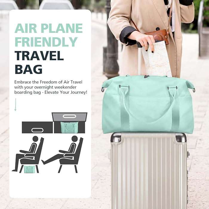 Travel Duffle Bag, Waterproof Weekender Bag Carry On Tote Bags for Women, Travel Essentials Sport Gym Bag for Men, Hospital Bag for Labor and Delivery, Overnight Bag Luggage Bag with Trolley Sleeve - Image 3