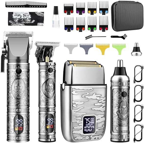 GSKY Professional Hair Clippers, Men's Beard Trimmer & Grooming Kit with Electric Razor, Clippers & Trimmers Set, Hair Cutting Machines - Image 1