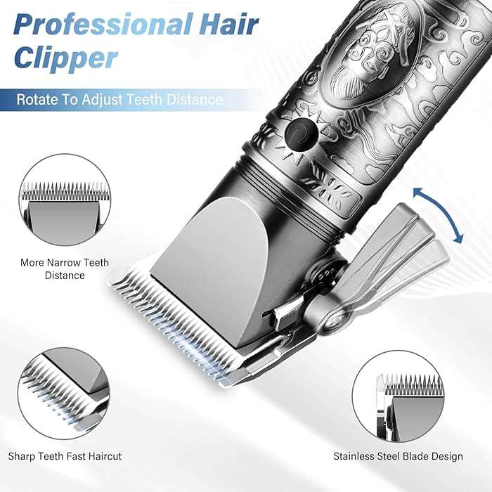 GSKY Professional Hair Clippers, Men's Beard Trimmer & Grooming Kit with Electric Razor, Clippers & Trimmers Set, Hair Cutting Machines - Image 2