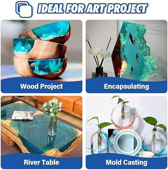 Shabebe Deep Pour Epoxy Resin 3 Gallon, Industrial Grade, Crystal Clear Epoxy Resin Kit for 2-4" Depths, 2:1 Food Safe Casting Resin for DIY Craft,River Table,Wood,Bar Tops,Countertops - Image 6