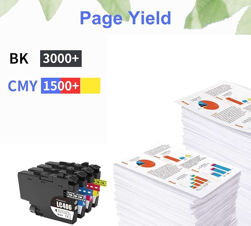F FINDERS&CO LC406 Ink Cartridges for Brother MFC-J4335DW J4345DW J5855DW | (1BK 1C 1M 1Y), LC 406 Ink, MFC-J4535DW J5955DW J6555DW J6955DW Printer ink - Image 4