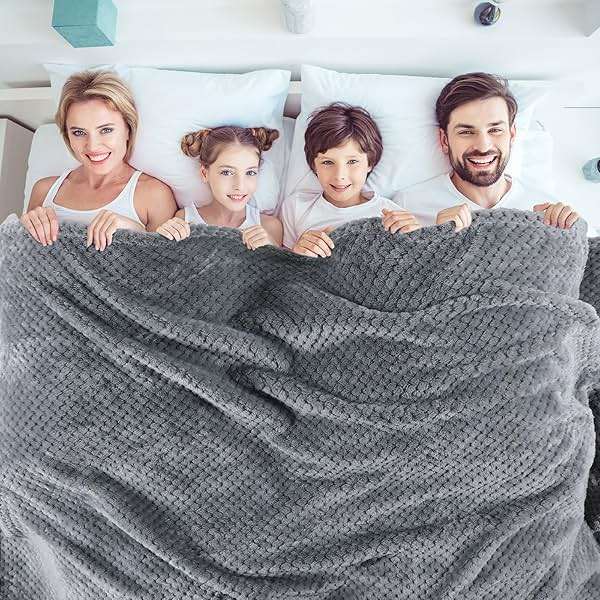 Newwiee 4 Pcs Flanne Fleece Throw Blanket for Bed Couch Large 3D Waffle Textured Soft Blanket Winter Warm Lightweight No Shedding No Pilling Decorative Throw, 50x60 Inch(Neutral Color) - Image 7
