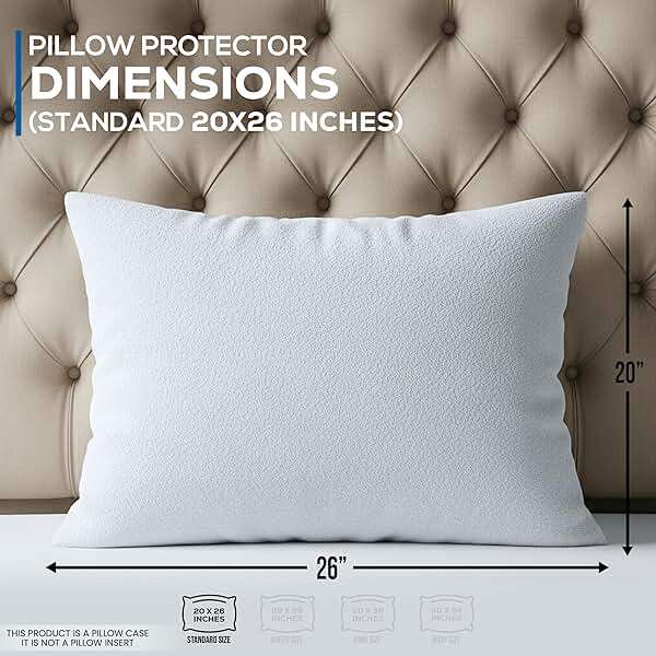 Utopia Bedding Set of 4 Waterproof Pillow Protectors with Zipper Standard Size, Terry Pillow Covers, Bed Bug and Dust Mite Proof Pillow Cases - Image 3