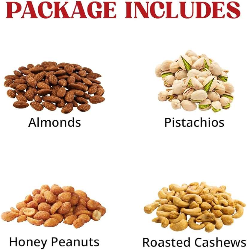 Father's Day Nuts gift Basket of Cravings Gourmet Nuts Collection, Premium Mixed Nut Gift Box, 4 Sectional Mothers Day Gift Basket. - Image 2