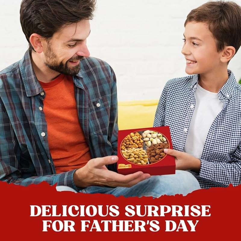 Father's Day Nuts gift Basket of Cravings Gourmet Nuts Collection, Premium Mixed Nut Gift Box, 4 Sectional Mothers Day Gift Basket. - Image 3