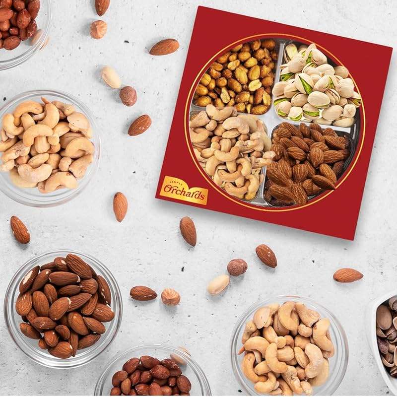 Father's Day Nuts gift Basket of Cravings Gourmet Nuts Collection, Premium Mixed Nut Gift Box, 4 Sectional Mothers Day Gift Basket. - Image 6