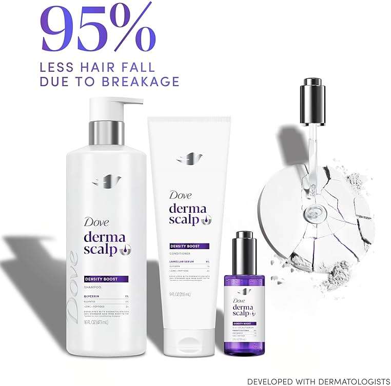 Dove Derma Scalp Density Boost 3-in-1 Scalp Serum 1 ct With Prebiotic Glycerin, Zinc + Peptides, and Niacinamide For Breakage And Hair Thinning 2 oz - Image 9