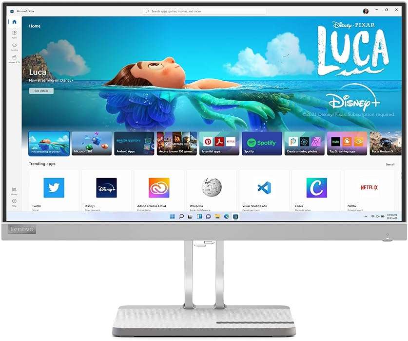 Lenovo L22e-40 Monitor, 21.45” FullHD Resolution, 250 nits Brightness, 75Hz Refresh Rate, AMD FreeSync, HDMI and VGA Ports, Tilt-Adjustable Stand, Natural Low Blue Light, Cloud Grey - Image 2