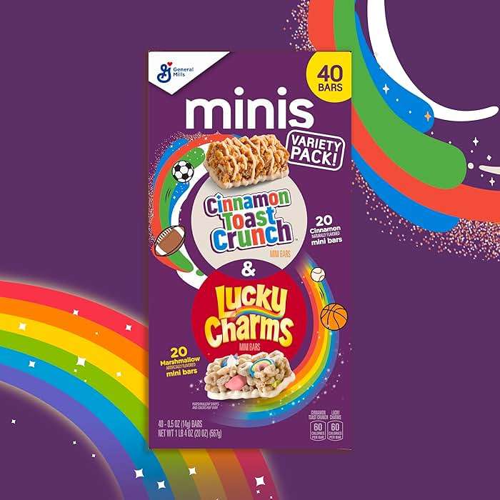 General Mills Cereal Lucky Charms and Cinnamon Toast Crunch Mini Cereal Treat Bars Variety Pack, 40 Ct, 20 oz - Image 5