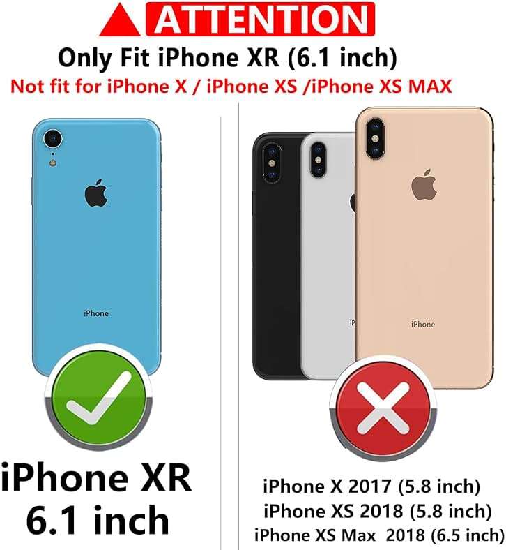 YZOK for iPhone XR Case, Built in Slide Camera Lens Cover+Finger Ring Holder Kickstand+Screen Protector, Heavy Duty Shockproof Full Body Protective Phone Case, Blue - Image 2
