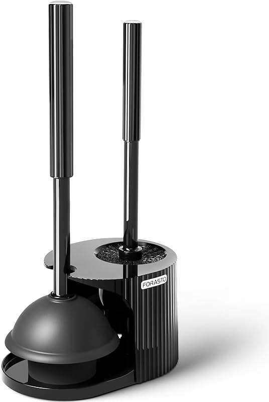 FORASTO 2 in 1 Toilet Plunger and Brush Set，Extended Handle Plunger，Toilet Bowl Brush Plunger Set, Bathroom Cleaning Tools ，Toilet Brush Plunger Combo，Cleaning Brush，Bathroom Cleaning Supplies - Image 1