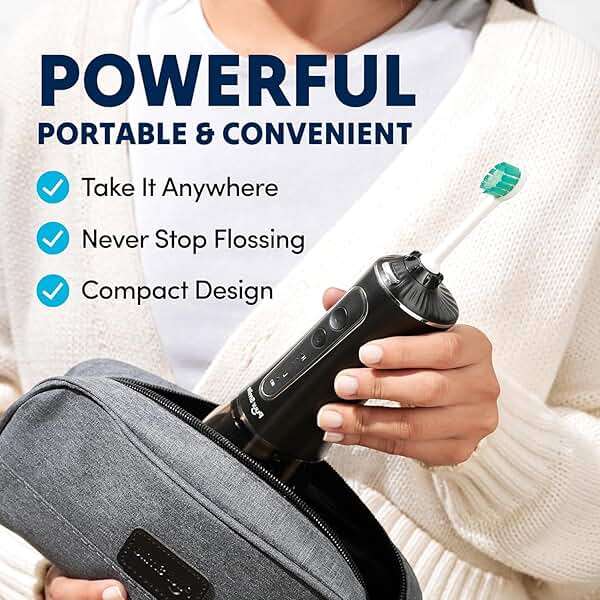 Portable Water Flosser Cordless by Puur Smile - Advanced Dental Care for a Healthier Mouth, Gum, and Teeth - IPX7 Waterproof Oral Irrigator | 7 Replacement Tips, Travel-Friendly, Rechargeable - Image 7