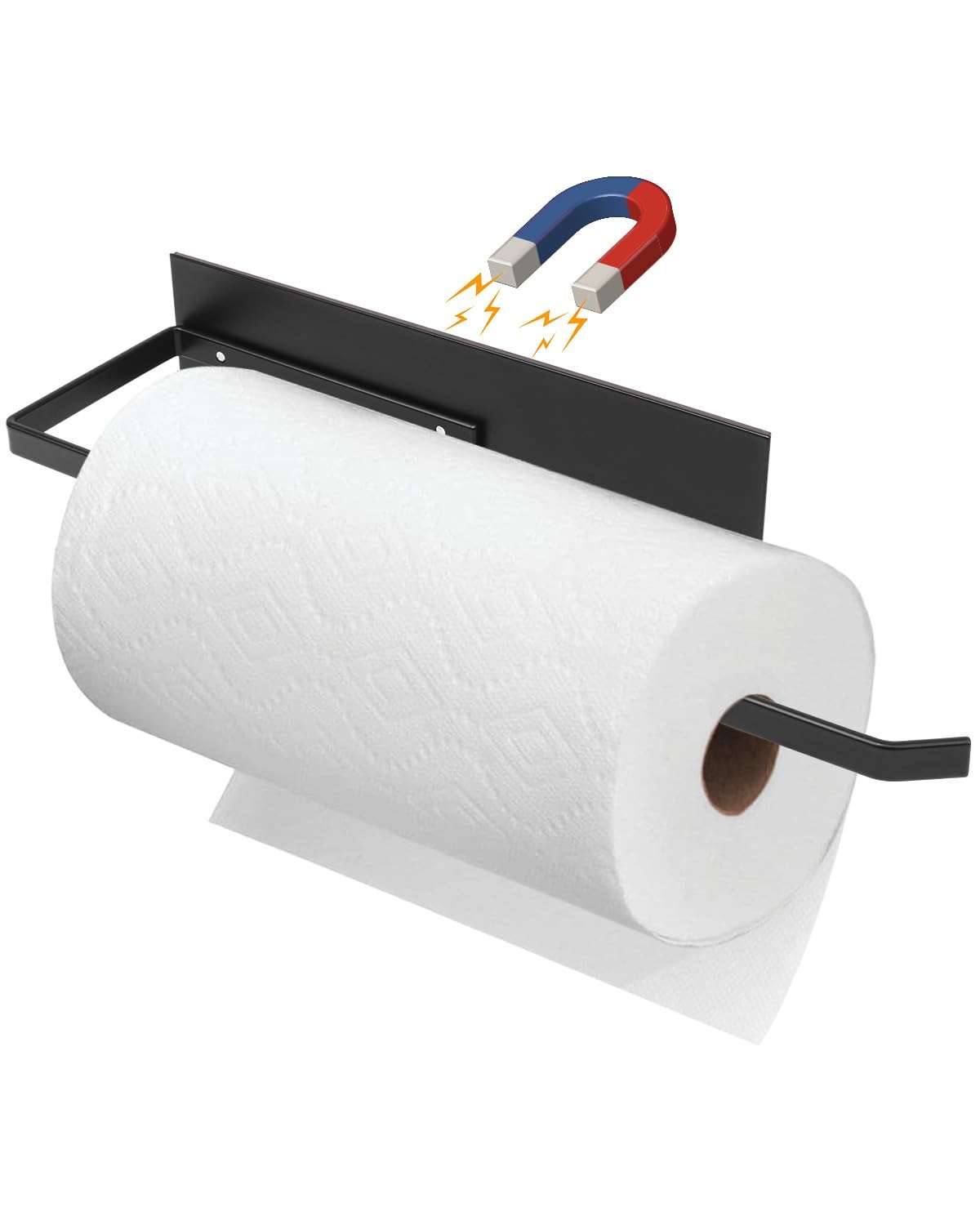 Paper Towel Holder, Magnetic Paper Towel Holder for Fridge, Toilet Paper Roll Holder Magnet Towel Rack Wall Mount Fridge Organizer for Paper Towels Rolls Bathroom Pantry RV Kitchen Storage - Image 1