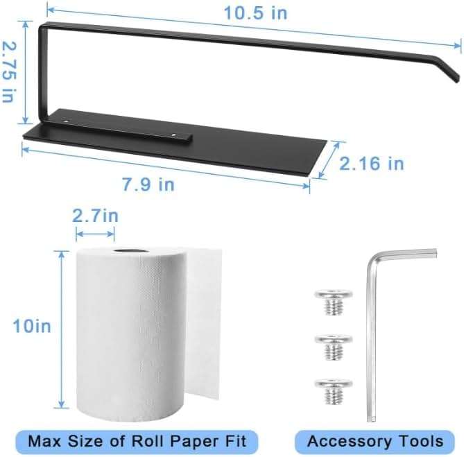 Paper Towel Holder, Magnetic Paper Towel Holder for Fridge, Toilet Paper Roll Holder Magnet Towel Rack Wall Mount Fridge Organizer for Paper Towels Rolls Bathroom Pantry RV Kitchen Storage - Image 3