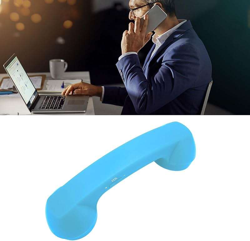 Retro Telephone Handset, Bluetooth Radiation Proof Handset Receivers Headphones for a Mobile Phone with Comfortable Call ( Blue) - Image 4