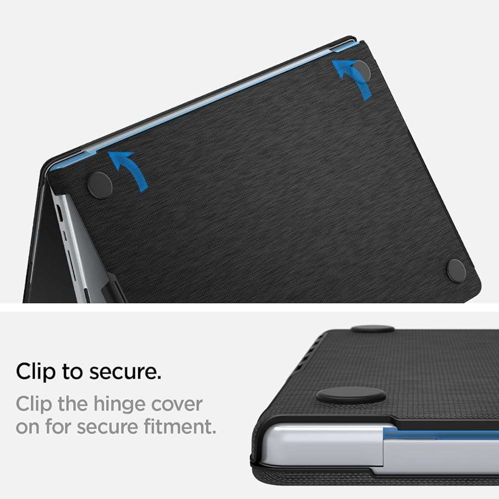 Spigen for MacBook Air 15 inch Case M5 (2026), MacBook Air 15 inch M4/M3/M2 (2025-2022), Urban Fit Protective Premium Fabric Case Cover, A3448 A3241 A3114 A2941 Black - Image 4