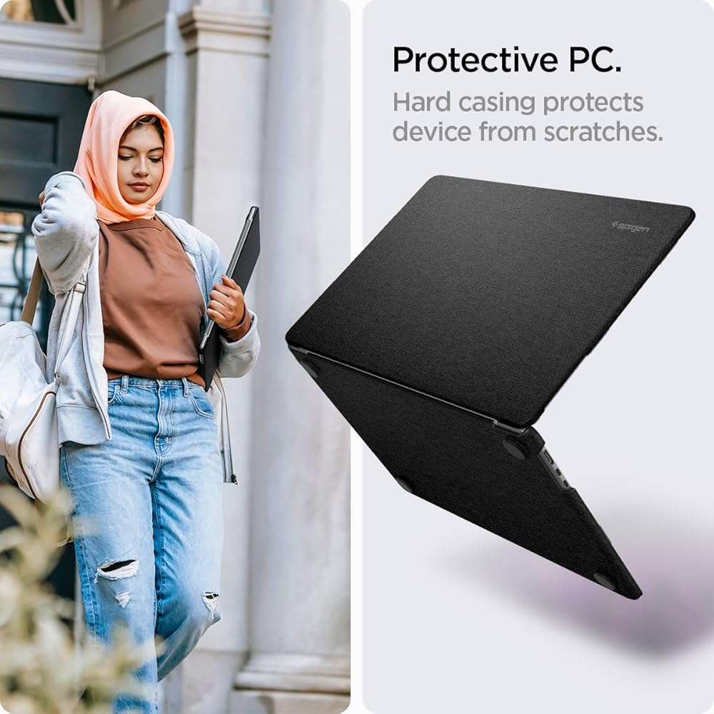 Spigen for MacBook Air 15 inch Case M5 (2026), MacBook Air 15 inch M4/M3/M2 (2025-2022), Urban Fit Protective Premium Fabric Case Cover, A3448 A3241 A3114 A2941 Black - Image 5