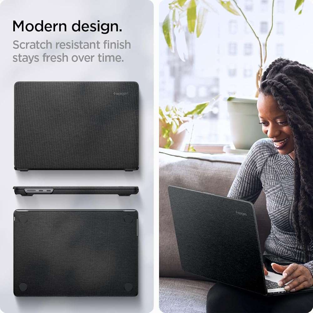 Spigen for MacBook Air 15 inch Case M5 (2026), MacBook Air 15 inch M4/M3/M2 (2025-2022), Urban Fit Protective Premium Fabric Case Cover, A3448 A3241 A3114 A2941 Black - Image 6