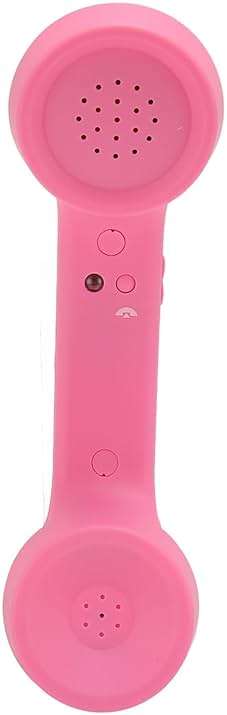 Retro Telephone Handset for Cell Phones - Comfortable Corded Receiver with Ergonomic Design for Clear Conversations (Pink) - Image 6