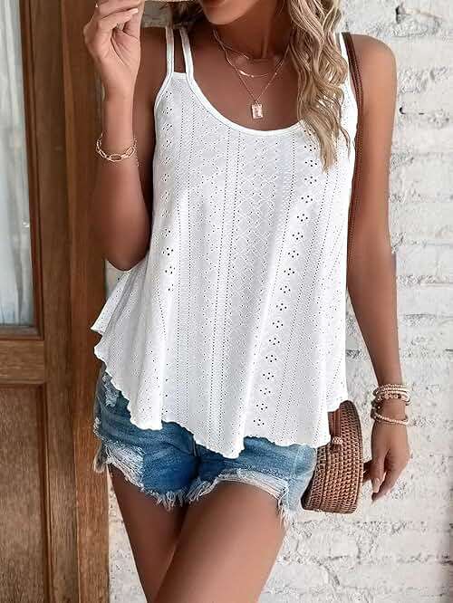 ATHMILE Women's Tank Tops Sleeveless Summer Top Spaghetti Strap Spring Shirt Loose Fit Beach Vacation 2026 Casual - Image 3