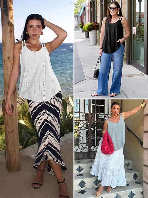 ATHMILE Women's Tank Tops Sleeveless Summer Top Spaghetti Strap Spring Shirt Loose Fit Beach Vacation 2026 Casual - Image 4
