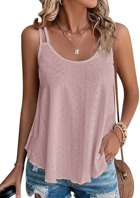 ATHMILE Women's Tank Tops Sleeveless Summer Top Spaghetti Strap Spring Shirt Loose Fit Beach Vacation 2026 Casual - Image 1