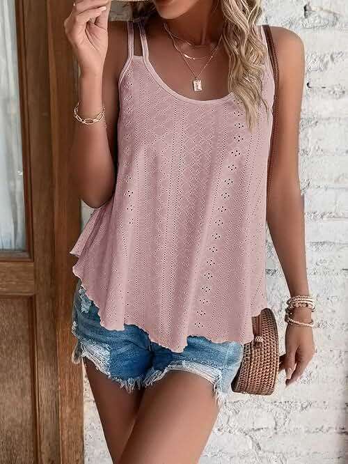 ATHMILE Women's Tank Tops Sleeveless Summer Top Spaghetti Strap Spring Shirt Loose Fit Beach Vacation 2026 Casual - Image 3