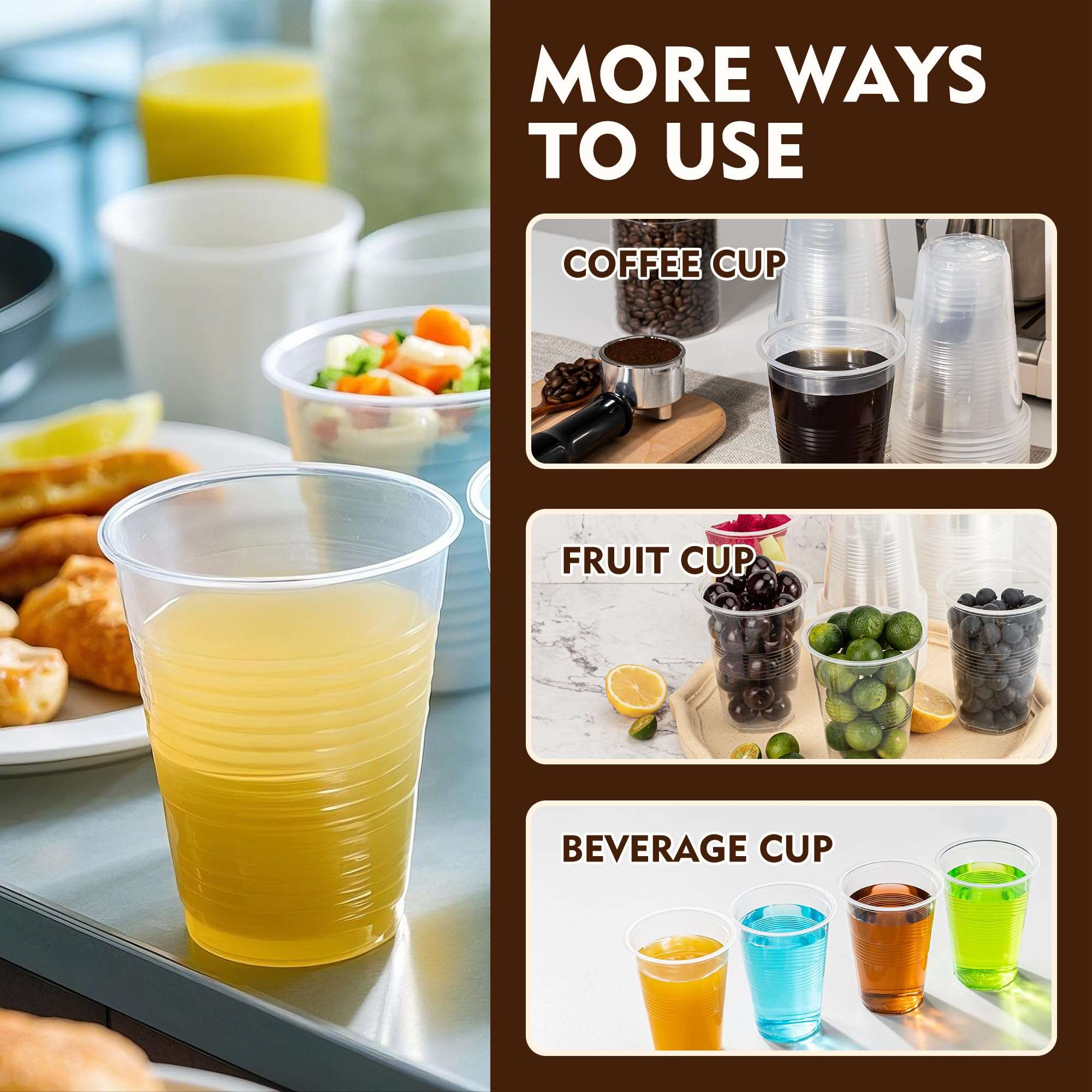YEEHAW 16 oz Plastic Cups, 240 Pack - Clear Disposable Drinking Water Cups for Cold Beverages, Ideal for Party - Image 4