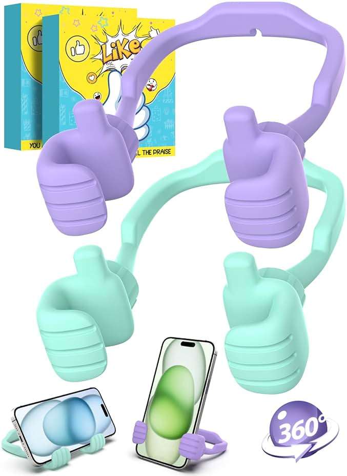 Graduation Gifts for Teens Girls Kids Cell Phone Stand: UPGRADE Adjustable Thumbs Up Lazy Phone Holder for Desk Fun Gadget Stocking Stuffers Teenager Boys Adult Wife Women Mom Tween Gift Trendy Stuff - Image 1