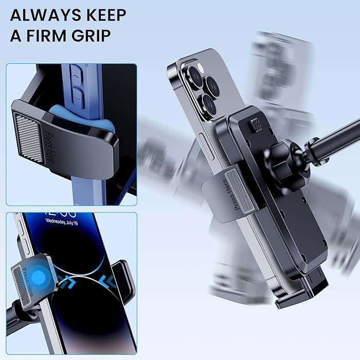 BIVGAZA Phone Holder Car [Military-Grade Suction] Universal Car Phone Holder [Thick Case Friendly] Automobile Accessories Dashboard Air Vent Windshield Phone Mount Fit for iPhone Android Smartphones - Image 6