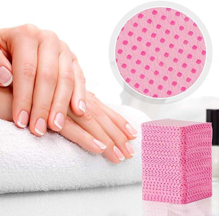 MAQIHAN 1200 Lint Free Nail Wipes - Pink Acetone Nail Polish Remover Wipes Lint Free Nail Wipes Pads Gel Nails No Lint Nail Glue Wipes Eyelash Extensions Toallitas Para Uñas Sin Pelusa Nail Supplies - Image 3