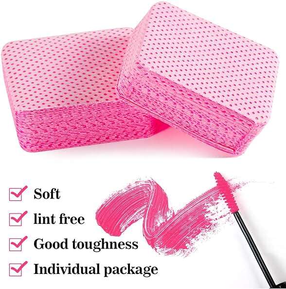 MAQIHAN 1200 Lint Free Nail Wipes - Pink Acetone Nail Polish Remover Wipes Lint Free Nail Wipes Pads Gel Nails No Lint Nail Glue Wipes Eyelash Extensions Toallitas Para Uñas Sin Pelusa Nail Supplies - Image 4