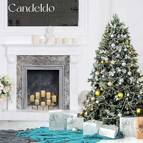 Candeldo Candelabra Fireplace Candle Holder: Black Metal Pillar Candle Holders for Inside Fireplace Mantle Decor Floor Candelabras Table Centerpiece - Image 6