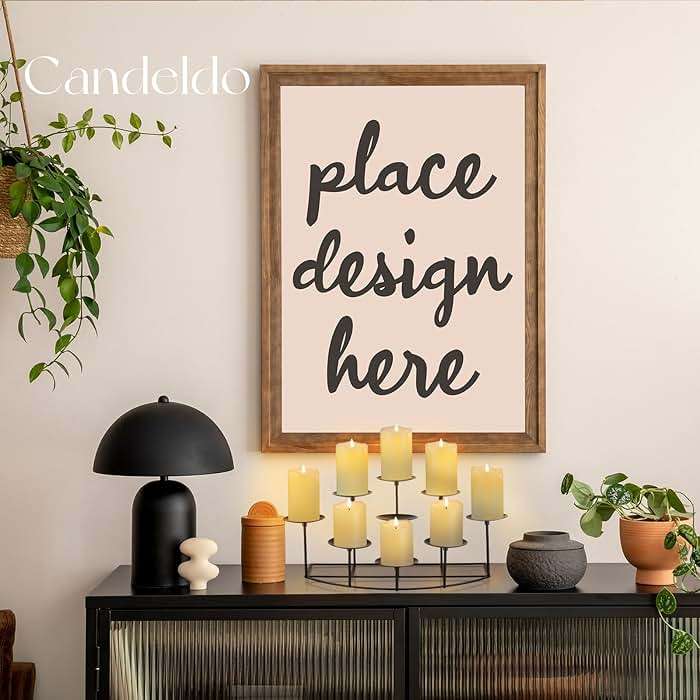 Candeldo Candelabra Fireplace Candle Holder: Black Metal Pillar Candle Holders for Inside Fireplace Mantle Decor Floor Candelabras Table Centerpiece - Image 7