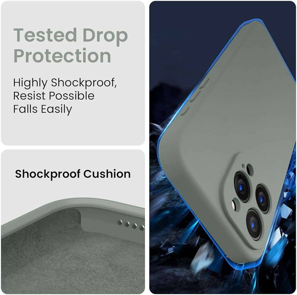 FireNova Designed for iPhone 15 Pro Max Case, Silicone Upgraded [Camera Protection] Phone Case, Soft Anti-Scratch Microfiber Lining Inside, 6.7 inch, Calke Green - Image 4