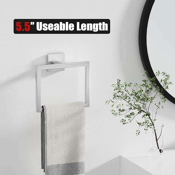 10-Pieces Brushed Nickel Bathroom Accessories Set, 23.6 Inch Bath Towel Bar Set, Stainless Steel Bathroom Hardware Set, Towel Racks for Bathroom Wall Mounted. - Image 5