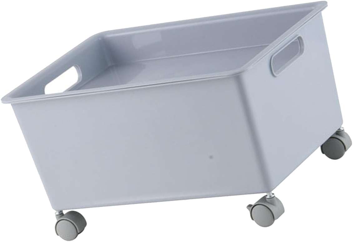 Storage Basket Roller Basket, Laundry Basket with Wheels, Premium PP Sturdy Portable Movable Easy Storage Large Capacity Organizer Box for Books Clothes Shoes, for Clothes,Blanket, Sweater,(Grey) - Image 1