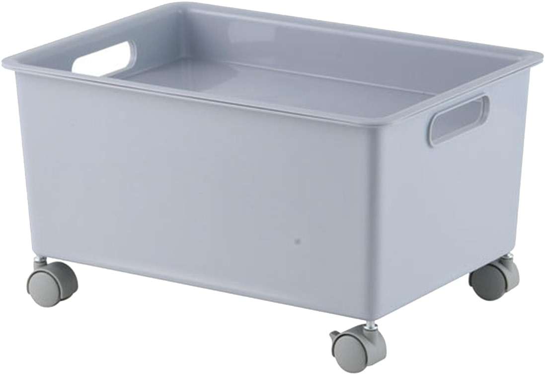 Storage Basket Roller Basket, Laundry Basket with Wheels, Premium PP Sturdy Portable Movable Easy Storage Large Capacity Organizer Box for Books Clothes Shoes, for Clothes,Blanket, Sweater,(Grey) - Image 3