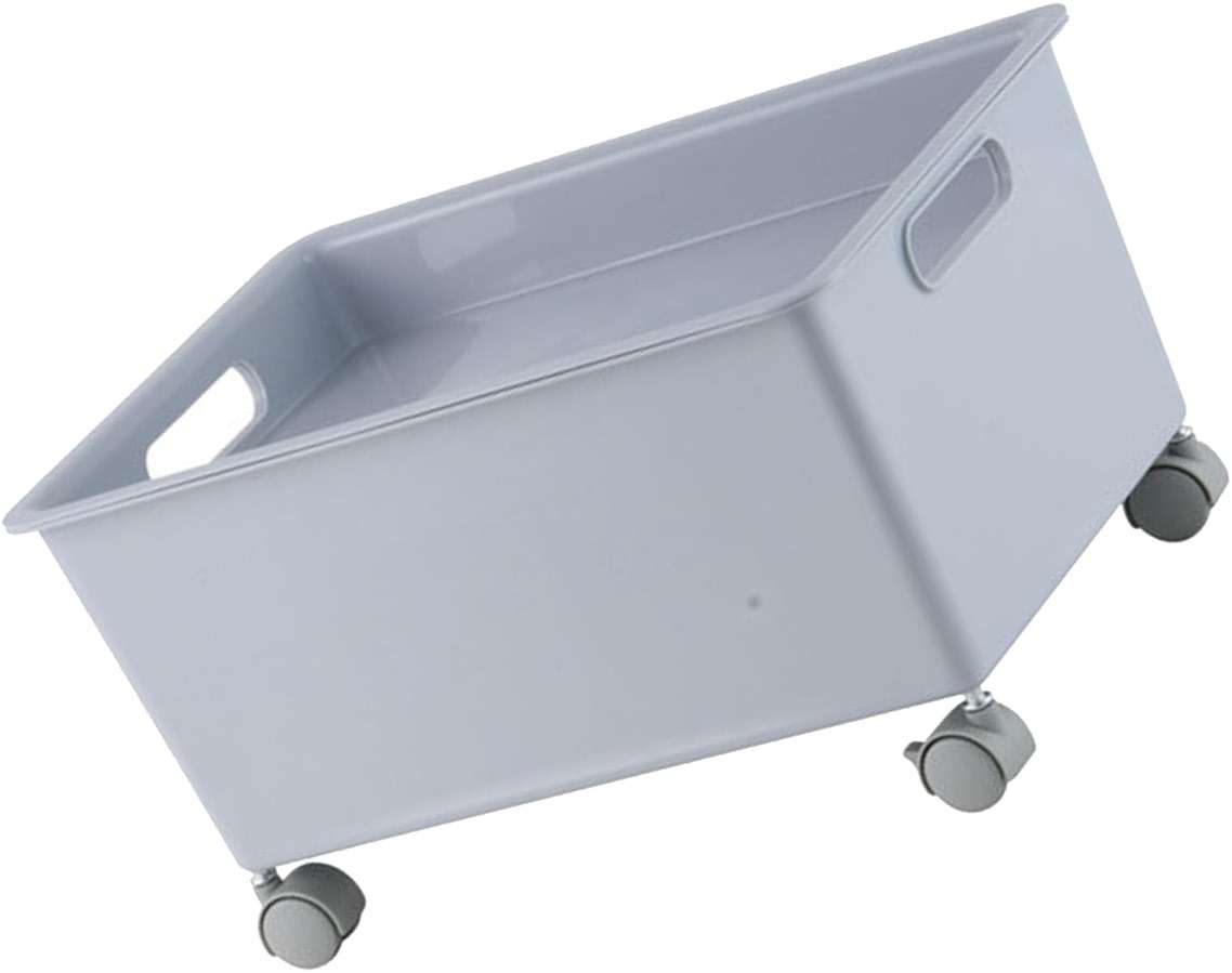 Storage Basket Roller Basket, Laundry Basket with Wheels, Premium PP Sturdy Portable Movable Easy Storage Large Capacity Organizer Box for Books Clothes Shoes, for Clothes,Blanket, Sweater,(Grey) - Image 4