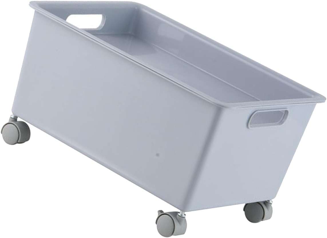 Storage Basket Roller Basket, Laundry Basket with Wheels, Premium PP Sturdy Portable Movable Easy Storage Large Capacity Organizer Box for Books Clothes Shoes, for Clothes,Blanket, Sweater,(Grey) - Image 7