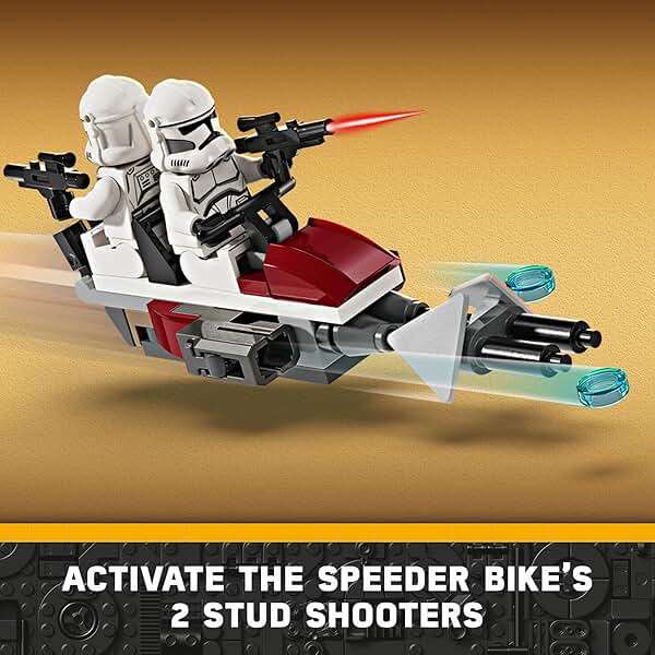 LEGO Star Wars Clone Trooper & Battle Droid Battle Pack Set for Kids, Buildable Toy Speeder Bike Vehicle, Tri-Droid and Defensive Post, Collectible, Gift for Boys and Girls Aged 7 and Up, 75372 - Image 4