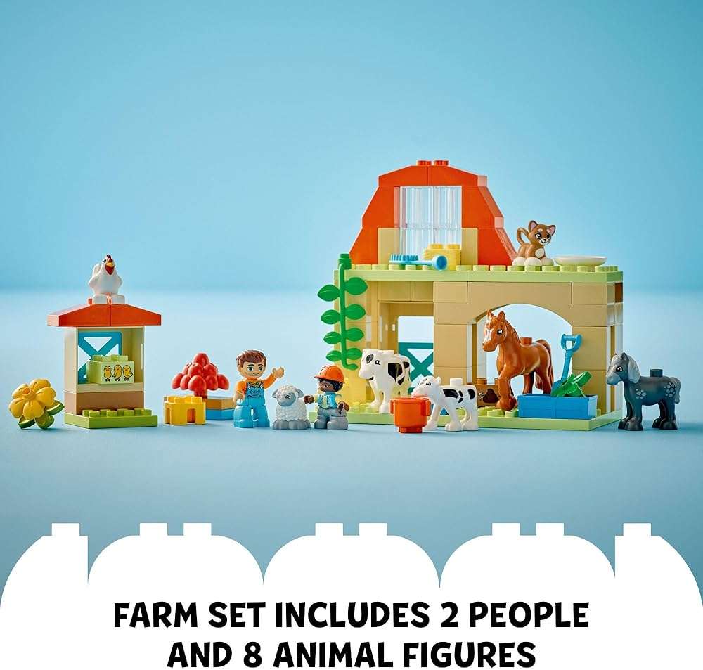 LEGO DUPLO Town Caring for Animals at The Farm Building Toys Playset - Learning, Educational Toys for Toddlers & Preschool, Ages 2+ - Building Blocks for Pretend Play Set W/Animal Figures - 10416 - Image 5