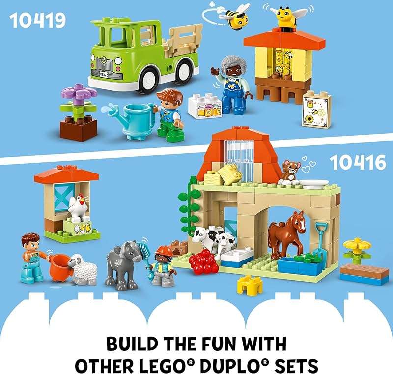 LEGO DUPLO Town Caring for Animals at The Farm Building Toys Playset - Learning, Educational Toys for Toddlers & Preschool, Ages 2+ - Building Blocks for Pretend Play Set W/Animal Figures - 10416 - Image 7