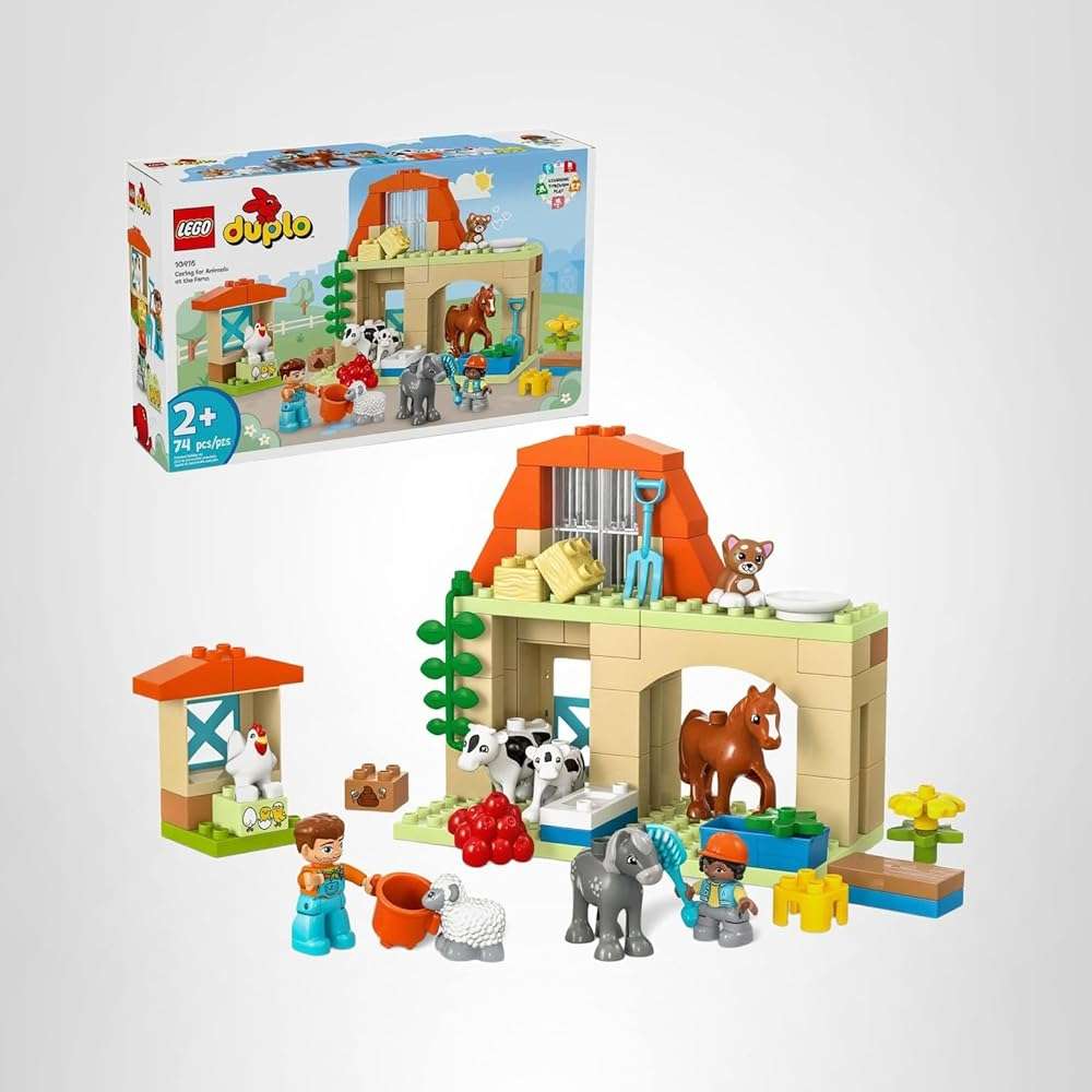 LEGO DUPLO Town Caring for Animals at The Farm Building Toys Playset - Learning, Educational Toys for Toddlers & Preschool, Ages 2+ - Building Blocks for Pretend Play Set W/Animal Figures - 10416 - Image 8