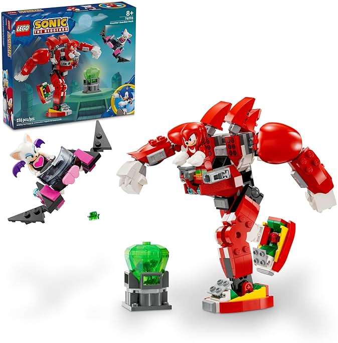 LEGO Sonic The Hedgehog Knuckles’ Guardian Mech Building Toy Set, Sonic Toy for Kids, Video Game Inspired Knuckles Action Figure with Master Emerald, Gaming Gift for 8 Year Old Boys and Girls, 76996 - Image 1