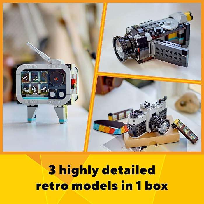 LEGO Creator 3 in 1 Retro Camera Toy, Transforms to Retro Video Camera or to TV Set, Photography Gift for Boys and Girls Ages 8 Years Old and Up Who Enjoy Creative Play, 31147 - Image 2