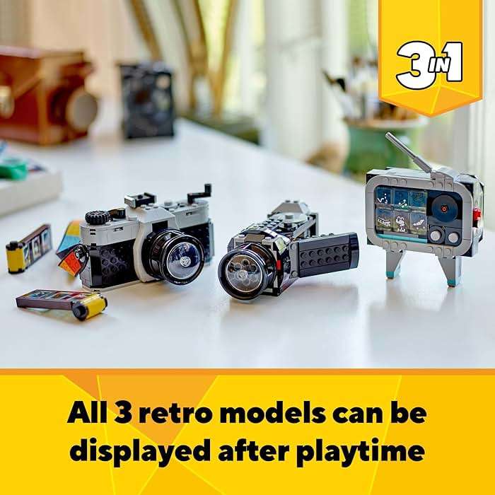 LEGO Creator 3 in 1 Retro Camera Toy, Transforms to Retro Video Camera or to TV Set, Photography Gift for Boys and Girls Ages 8 Years Old and Up Who Enjoy Creative Play, 31147 - Image 5