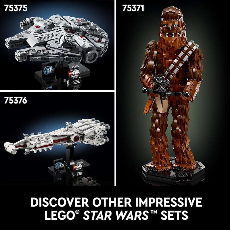 LEGO Star Wars Millennium Falcon 25th Anniversary Collectible - DIY Building Set for Adults, Men & Women, Ages 18+ - A New Hope Model with Display Stand - Star Wars Gift - 75375 - Image 6